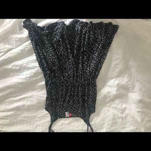 Black and gray patterned rompers